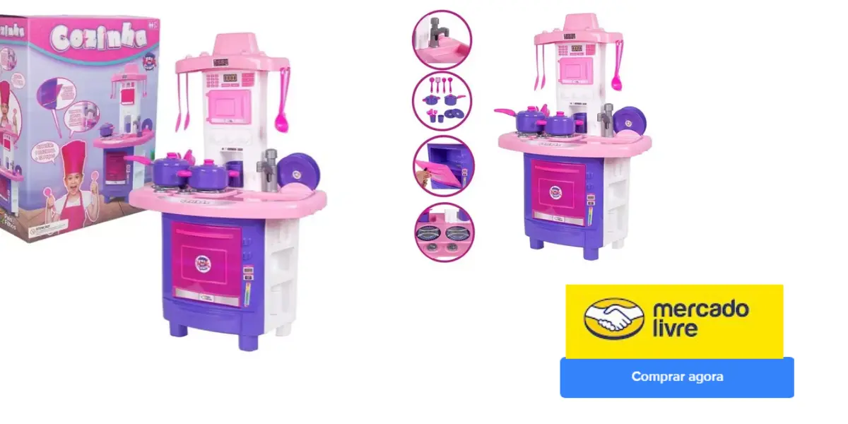 Kit Cozinha Infantil com Fogão e Pia com Água de Verdade